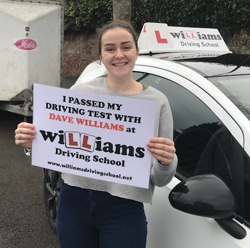 Congratulations on a practical driving test pass for Ellise Nichols from Torquay