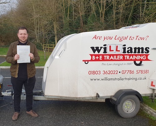 Congratulations on a Trailer Test pass for Lyle Bosomworth