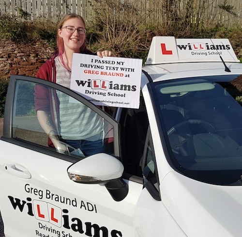 Congratulations on a practical driving test pass for Jade Nation from Paignton