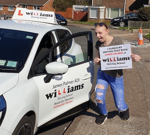 Congratulations on a practical driving test pass for Caitlin Brown from Paignton