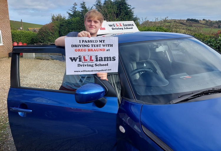 Dylan Watts of Brixham passed his practical driving test with Williams Driving School