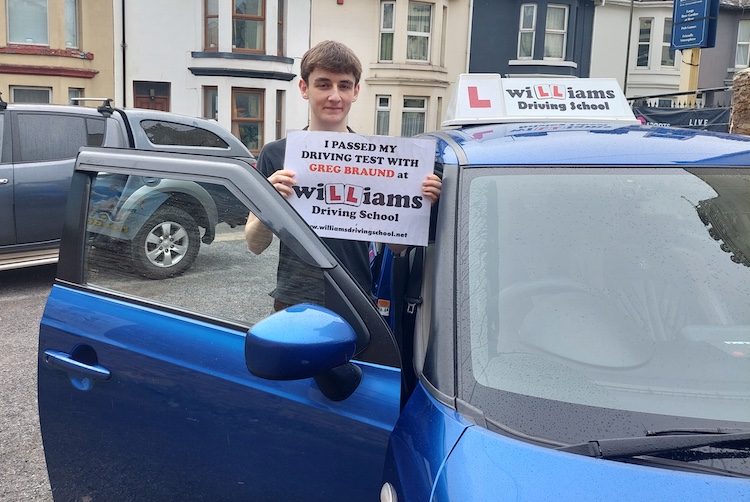 Isaac Mitchell from Brixham passed his practical driving test with Williams Driving School
