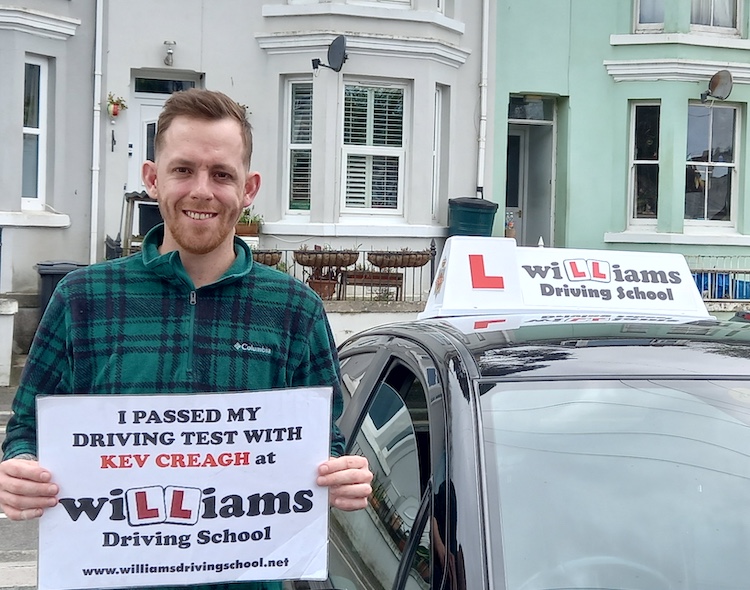 David Setters from Brixham passed his practical driving test with Williams Driving School