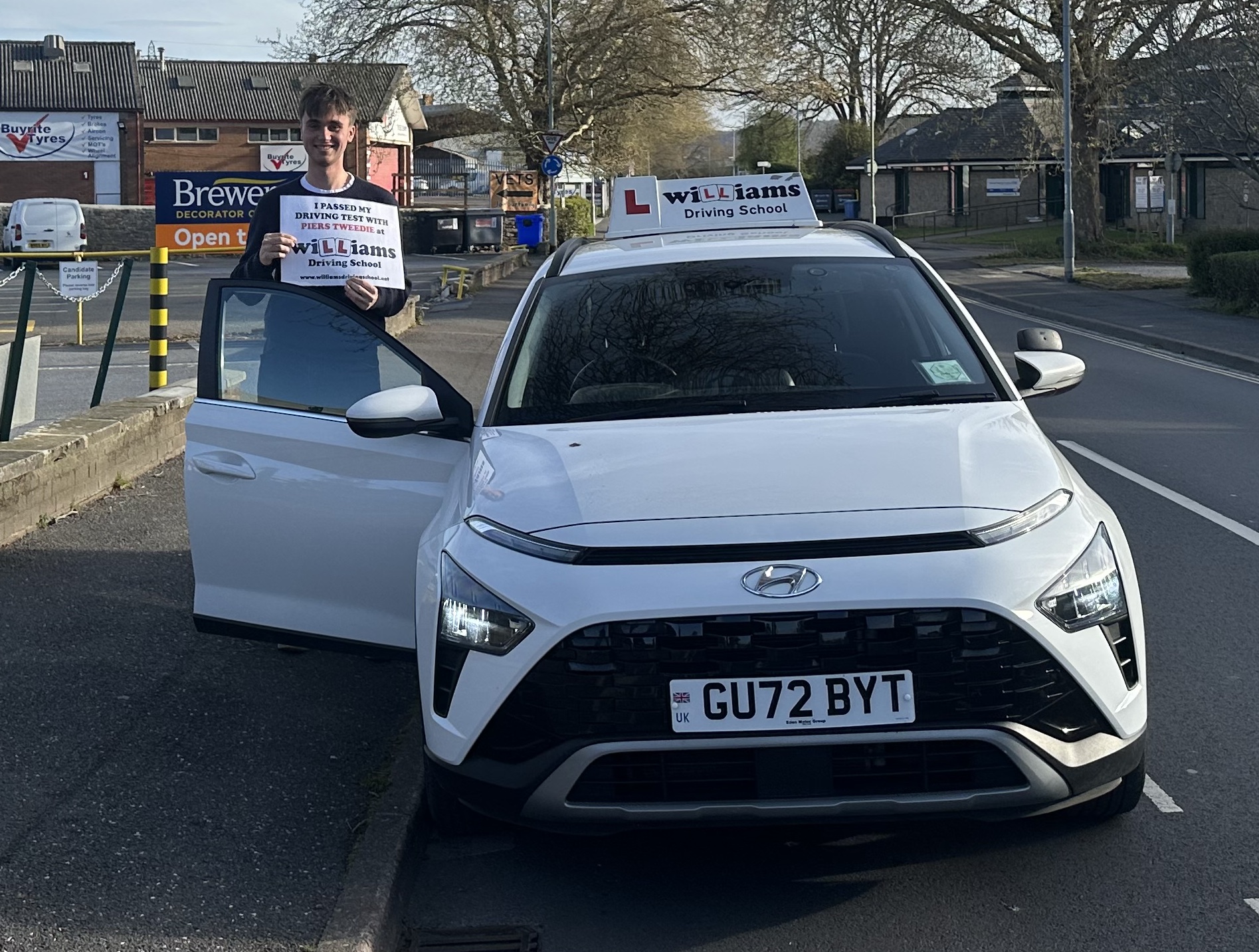 Jack O Reilly from Bovey Tracey near Newton Abbot passed his practical driving test with Williams Driving School