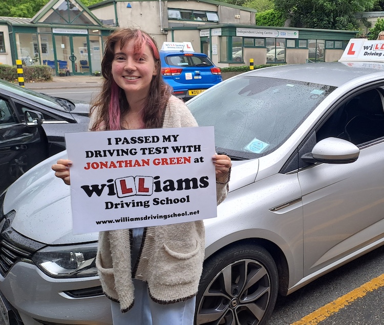Shanine from Teignmouth passed her practical driving test with Williams Driving School