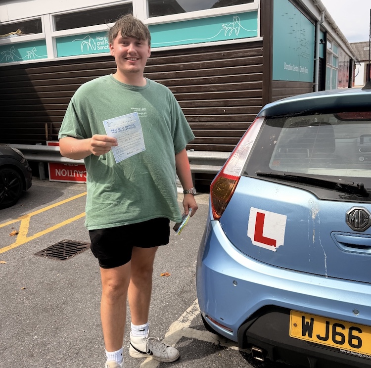 Charlie from Teignmouth passed his practical driving test with Williams Driving School