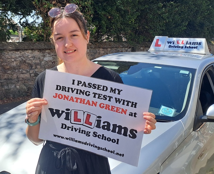 Jess from Dawlish passed her practical driving test with Williams Driving School