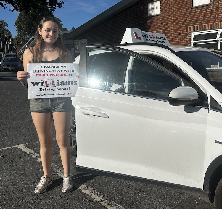 Cadence Wilson from Bovey Tracey passed her practical driving test with Williams Driving School