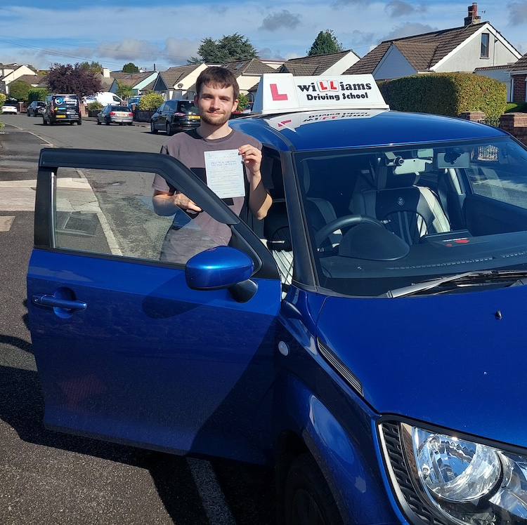 Danny Roberts from Paignton passed his practical driving test with Williams Driving School