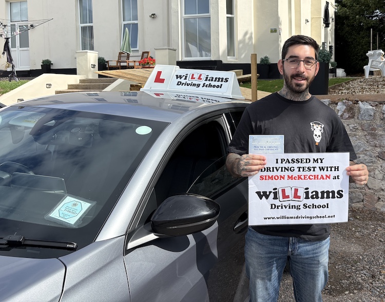 João Narciso from Torquay passed his practical driving test with Williams Driving School