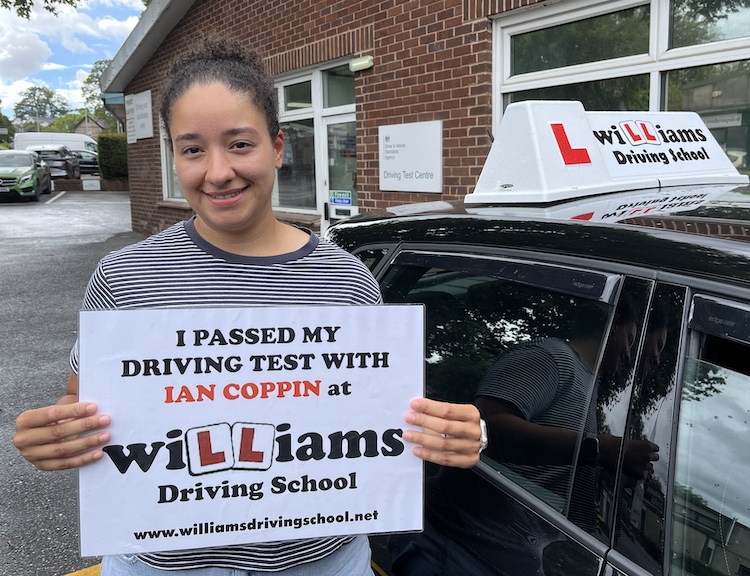 Telithia Taylor of Teignmouth passed her practical driving test with Williams Driving School