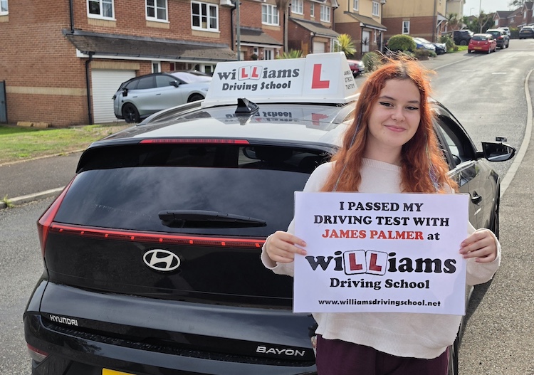Leona Collins from Paignton passed her practical driving test with Williams Driving School
