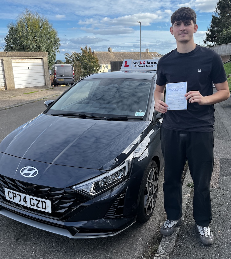 Cristian from Teignmouth passed his practical driving test with Williams Driving School