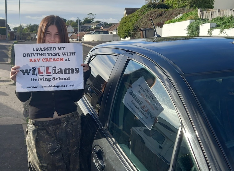 Jess from Paignton passed her practical driving test with Williams Driving School