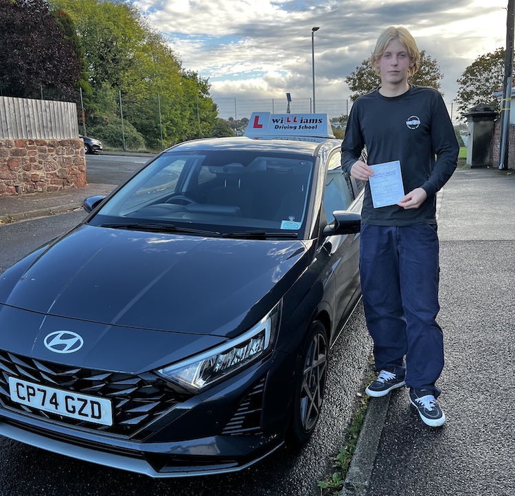 Malachy from Teignmouth passed his practical driving test with Williams Driving School